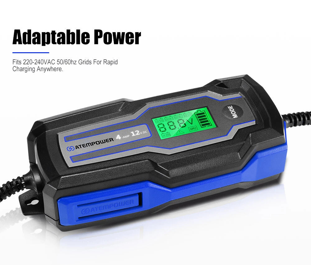Smart Battery Charger Trickle 4A 6V/12V Automatic SLA AGM Car Truck Motorcycle