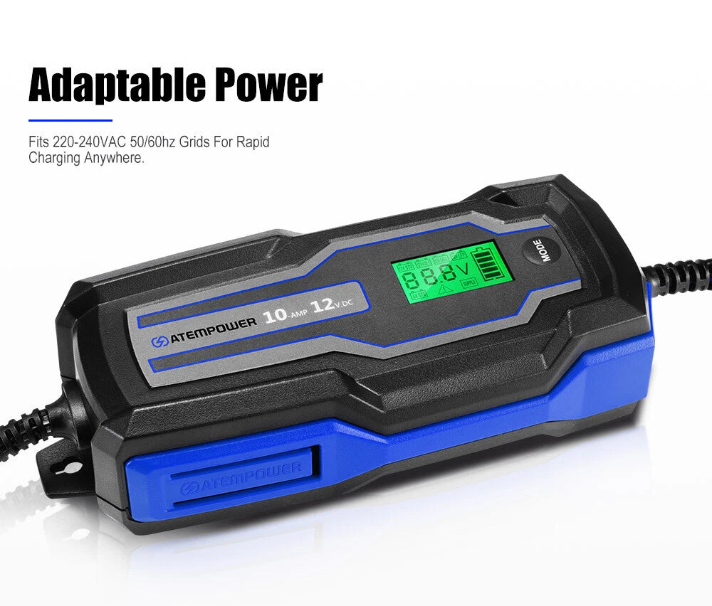 Smart Battery Charger Trickle 10A 6V/12V Automatic SLA AGM Car Truck Motorcycle