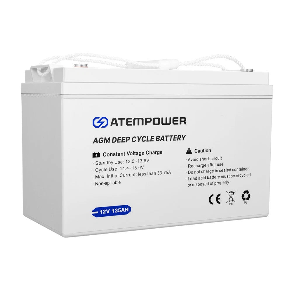 135AH 12V AGM Battery Camping Marine 4WD Fridge Solar Deep Cycle Battery