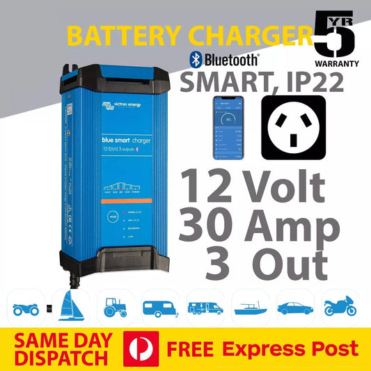 Battery charger with Bluetooth connectivity on a promotional poster