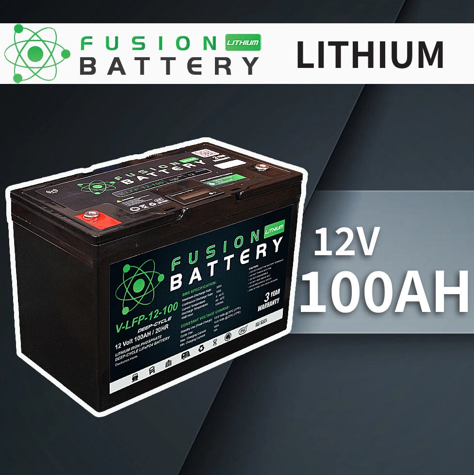 V-LFP-12-100 Fusion Lithium 100AH 12V Deep Cycle Battery