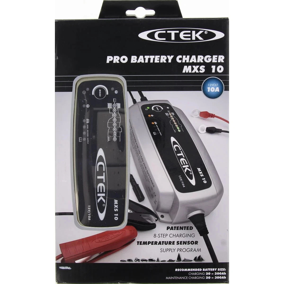 CTEK Pro Battery Charger MXS 10 packaging on a white background
