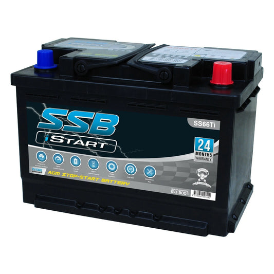 SS66Ti SSB Stop Start VRLA AGM Hybrid Car Battery (DIN66H)