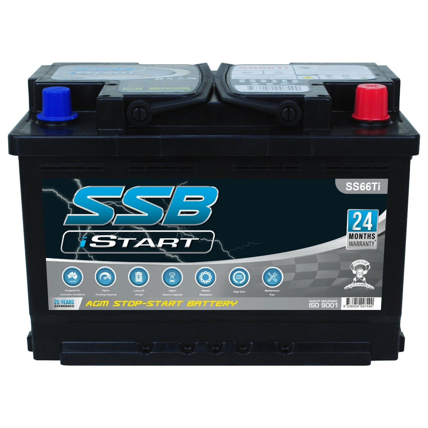 SS66Ti SSB Stop Start VRLA AGM Hybrid Car Battery (DIN66H)