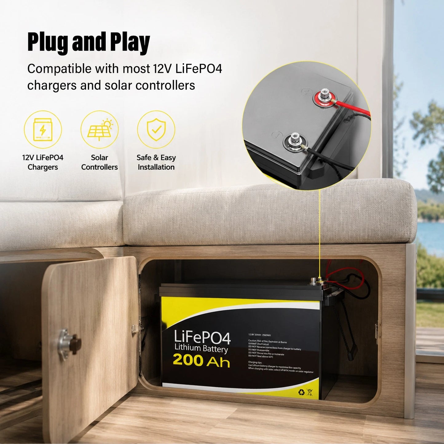 SunVolt 200Ah Lithium Battery LiFePO4 Deep Cycle 12V Battery