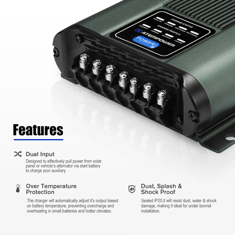 12V 100Ah Slimline Lithium Battery + 12V 25A DC to DC Battery Charger Kit
