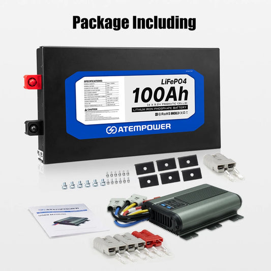 12V 100Ah Slimline Lithium Battery + 12V 25A DC to DC Battery Charger Kit