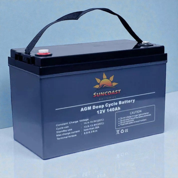 140AH 12V AGM Battery Camping Marine 4WD Fridge Solar Deep Cycle Battery