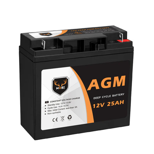 25AH 12V AGM Battery Camping Marine 4WD Fridge Solar Deep Cycle Battery